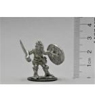 Half Orc Fighter with Sword and Shield pewter