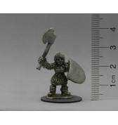Dwarf Female Fighter with Axe pewter
