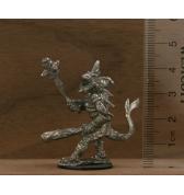 Lizardman Chief with Two Clubs pewter